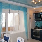 Современные нитевые шторы на кухню